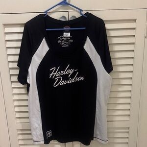 Harley-Davidson Black and White Raglan Tee